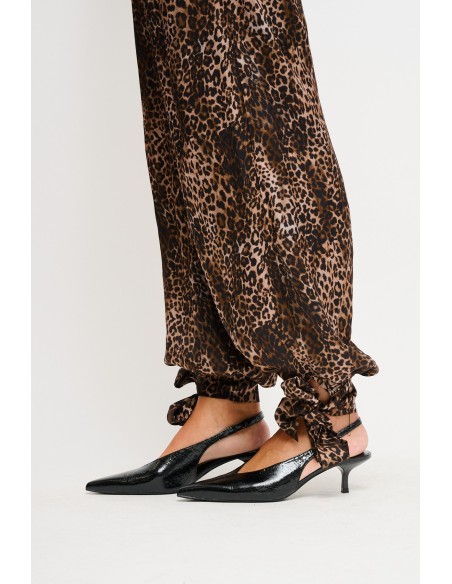 Calças com estampa de leopardo em viscose Maryley