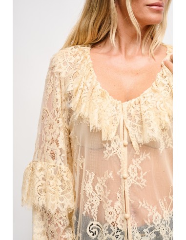 Camisa Em Renda Com Folhos Maryley