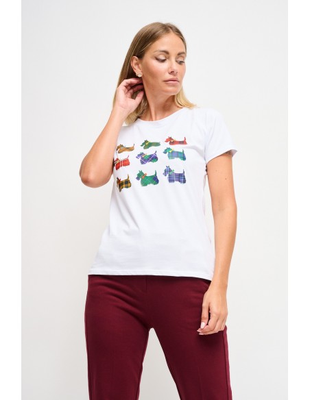 T-shirt casual em algodão com estampa Maryley