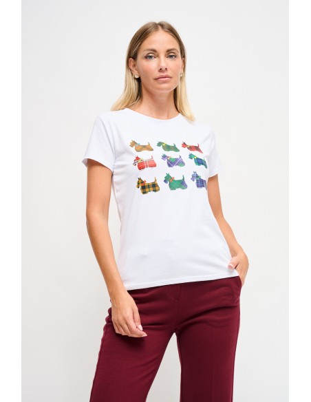 T-shirt casual em algodão com estampa Maryley