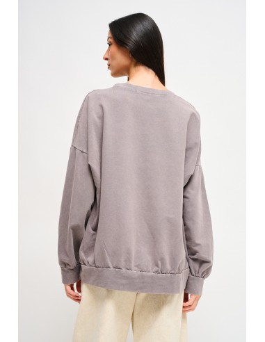 Sweatshirt em algodão com estampa e strass Maryley