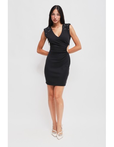 Vestido Curto com Cut-out e Strass Maryley