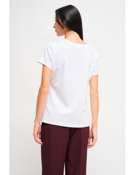 T-shirt com bordado e ursinho Maryley