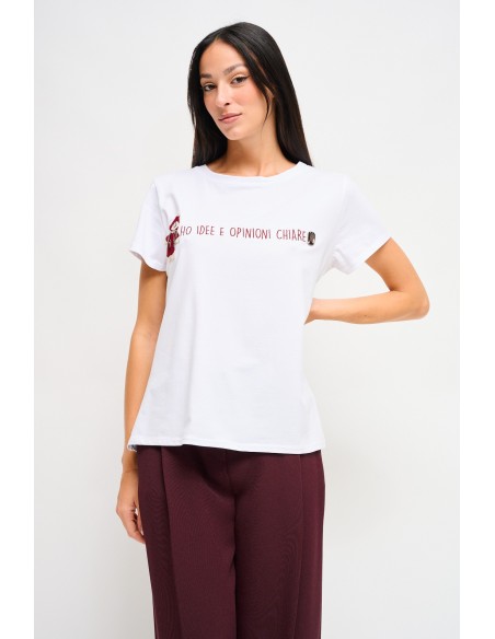 T-shirt com bordado e ursinho Maryley