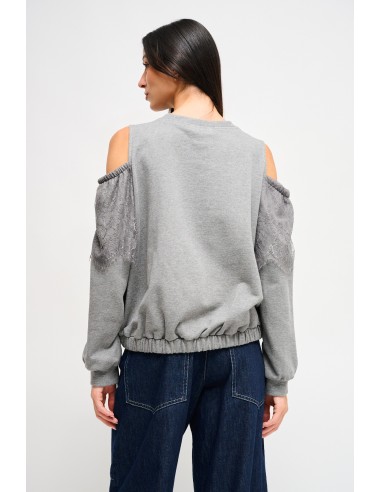 Sweatshirt de algodão com ombros descobertos Maryley