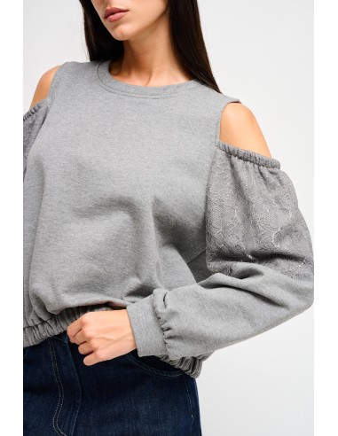 Camisola felpada em algodão com ombros descobertos Maryley