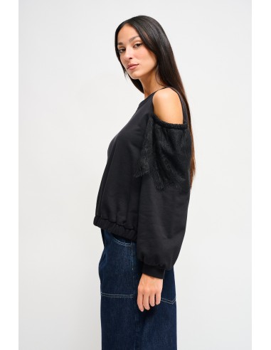 Sweatshirt de algodão com ombros descobertos Maryley