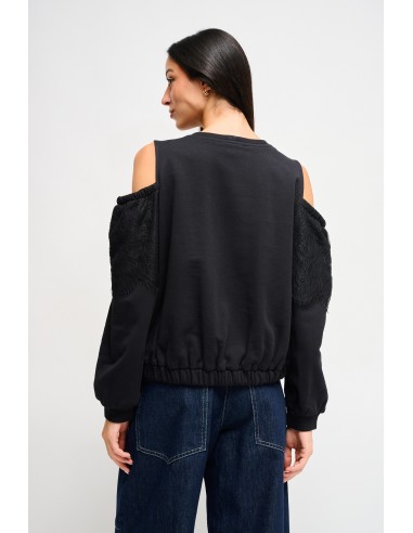 Sweatshirt de algodão com ombros descobertos Maryley