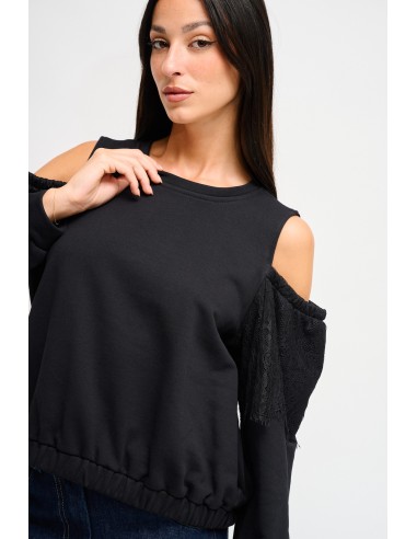 Sweatshirt em Algodão com Ombros Descobertos Maryley