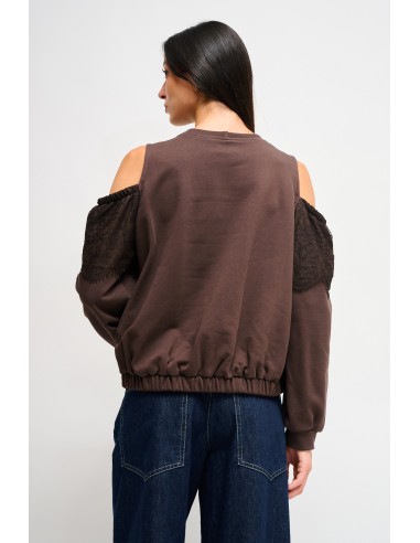 Sweatshirt em Algodão com Ombros Descobertos Maryley