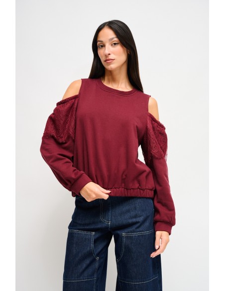 Sweatshirt em Algodão com Ombros Descobertos Maryley