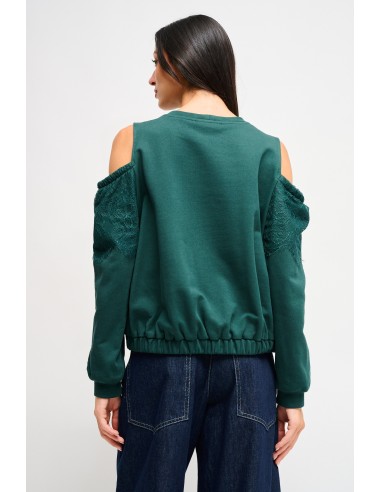 Sweatshirt de algodão com ombros à mostra Maryley