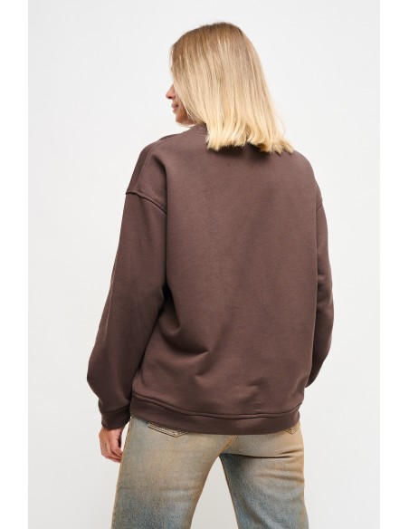Sweatshirt em algodão com alfinetes tipo jóia Maryley