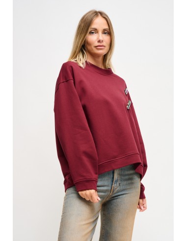 Sweatshirt em algodão com broches estilo jóia Maryley