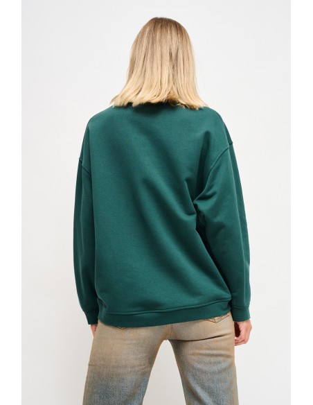 Sweatshirt em algodão com pins joia Maryley