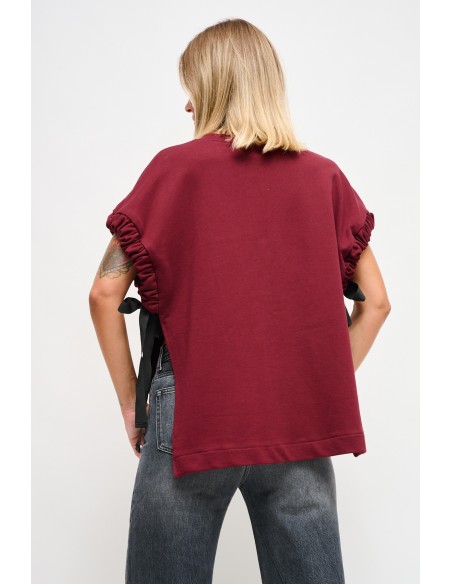 Sweatshirt sem mangas com laços laterais Maryley