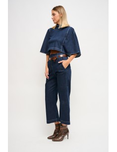 Jeans de cintura alta com cinto Maryley 2