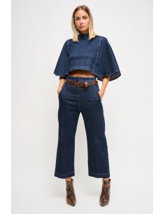 Jeans de cintura alta com cinto Maryley