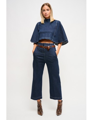 Jeans de cintura alta com cinto Maryley