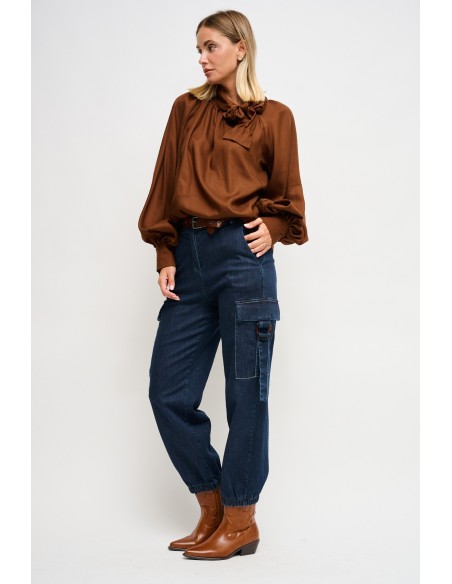 Jeans Cargo com Cinto Maryley