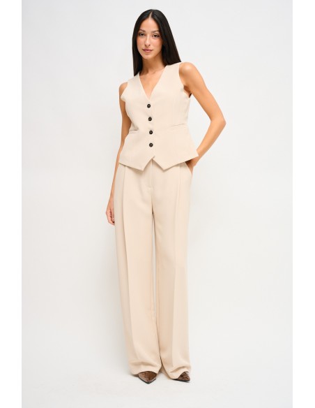 Conjunto colete e calça palazzo Maryley