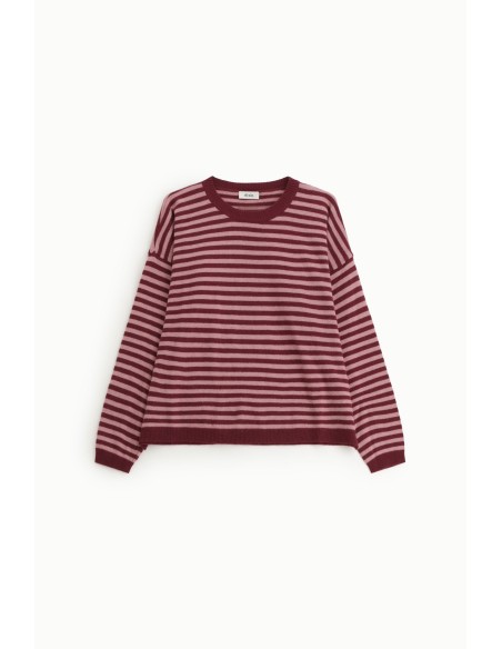 Camisola de gola redonda às riscas, manga comprida Dixie
