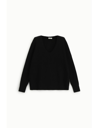 Pulôver Decote em V Malha Canelada Dixie