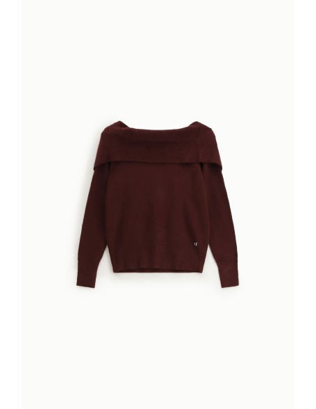 Camisola com decote na parte de trás e gola larga Dixie