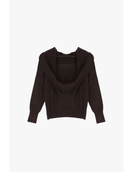 Camisola com decote nas costas e gola ampla Dixie