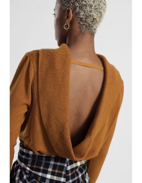 Camisola com decote nas costas e gola ampla Dixie