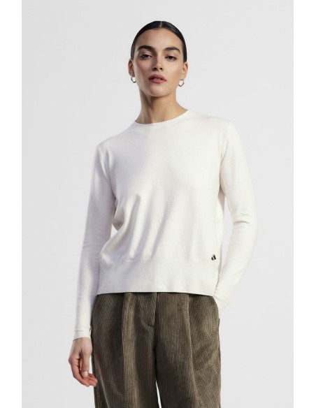 Camisola de gola redonda com mangas compridas e detalhe nas costas Dixie