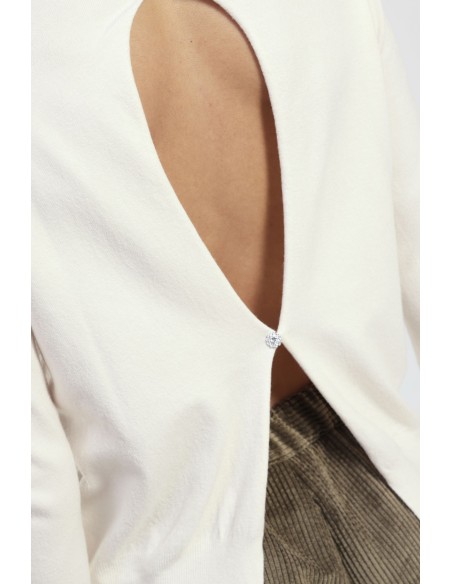 Camisola de gola redonda com mangas compridas e detalhe nas costas Dixie