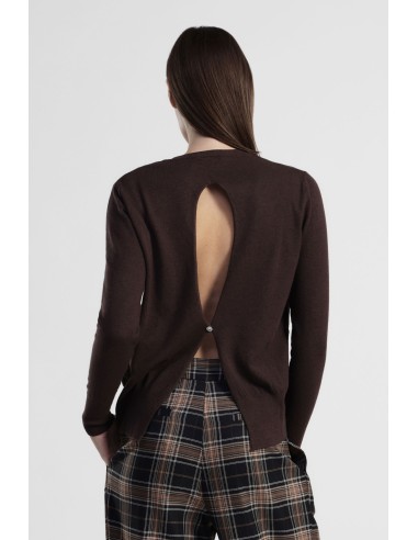 Camisola de gola redonda com mangas compridas e detalhe nas costas Dixie