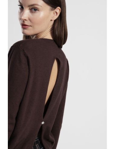 Camisola de gola redonda com mangas compridas e detalhe nas costas Dixie