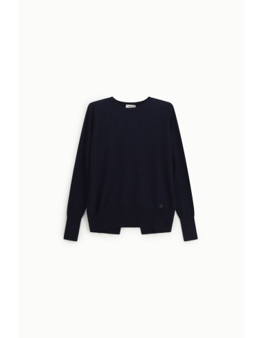 Camisola de gola redonda com mangas compridas e pormenor traseiro Dixie