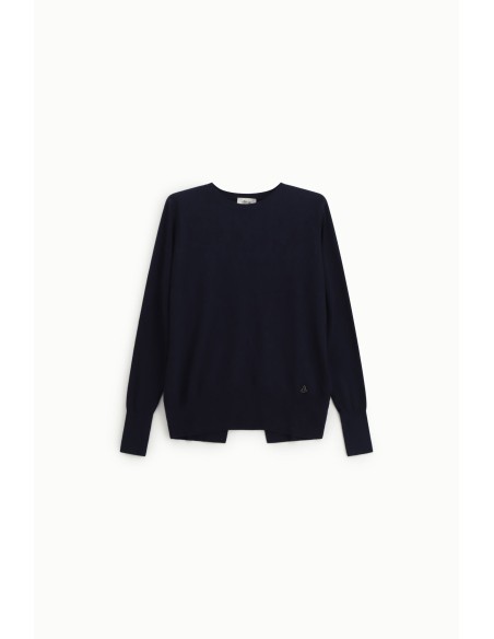 Camisola de gola redonda com mangas compridas e pormenor traseiro Dixie