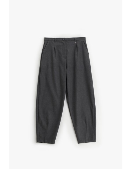 Calças com pence e perna cropped Dixie