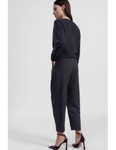 Calças com pence e perna cropped Dixie