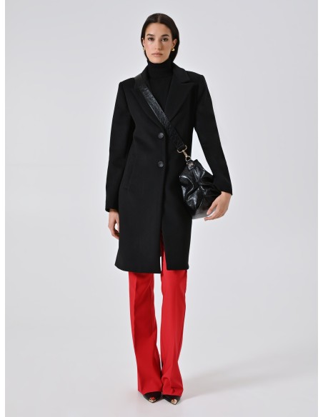 Casaco Médio Acinturado em Veludo Rinascimento