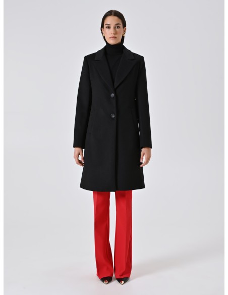 Casaco Médio Acinturado em Veludo Rinascimento