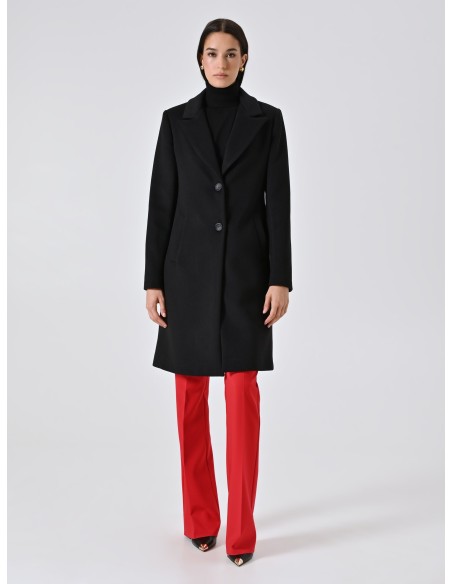 Casaco médio acinturado em veludo Rinascimento