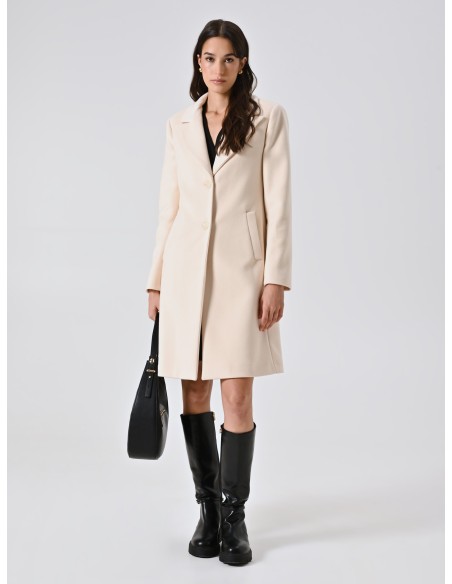 Casaco de Comprimento Médio Cintado em Velour Rinascimento