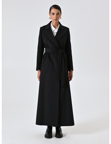 Casaco Duster Extra Longo em Veludo com Cinto Coordenado Rinascimento