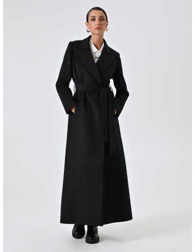Casaco tipo duster extra longo em veludo com cinto coordenado Rinascimento