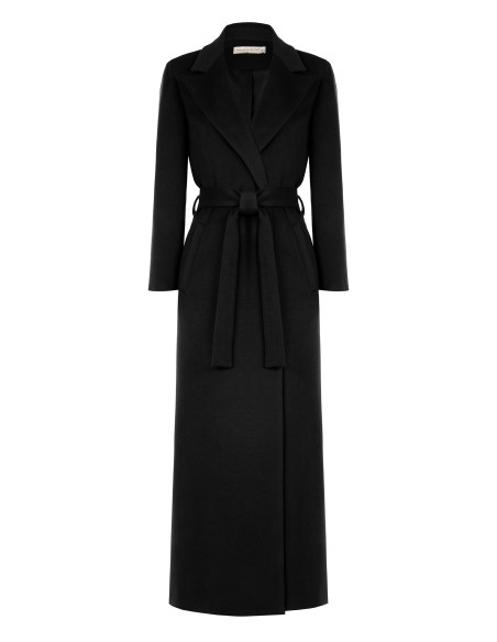 Sobretudo spolverino extra-longo em veludo com cinto coordenado Rinascimento