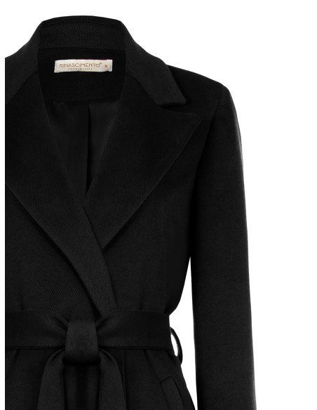 Sobretudo tipo duster extra longo em veludo com cinto coordenado Rinascimento