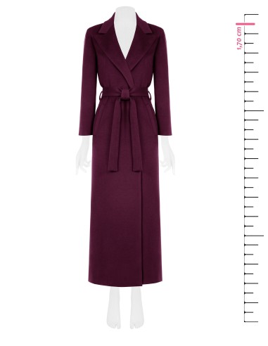 Sobretudo spolverino extra longo em veludo com cinto coordenado Rinascimento