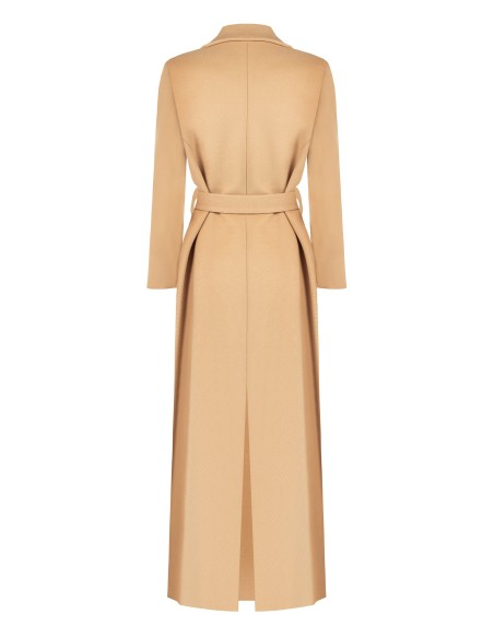 Casaco spolverino extra longo em veludo com cinto coordenado Rinascimento