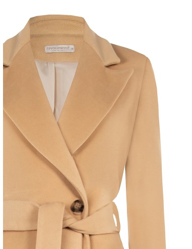 Casaco tipo duster extra longo em veludo com cinto coordenado Rinascimento