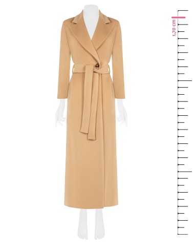 Sobretudo tipo duster extra longo em veludo com cinto coordenado Rinascimento